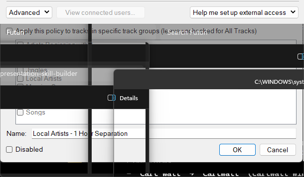 Advanced Settings section of the Remote Access Server configuration