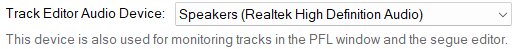 Track Editor Audio Device