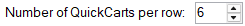 Number of QuickCarts Per Row