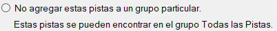Dejar en el grupo Todas las Pistas