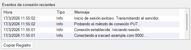 Eventos de Conexión Recientes