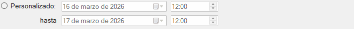 Rango de fechas personalizado