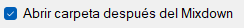 Abrir carpeta después del Mixdown