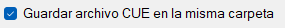 Guardar archivo CUE