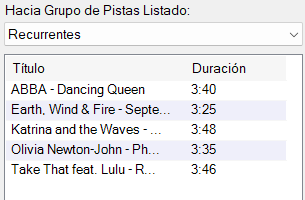 Grupo de pistas de destino