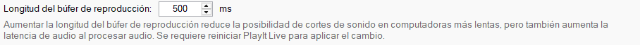 Longitud del búfer de reproducción