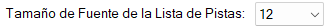 Tamaño de Fuente de la Lista de Pistas