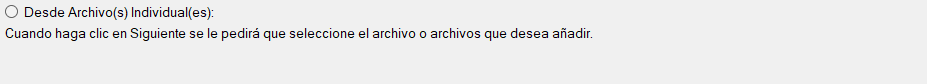 Desde archivos individuales