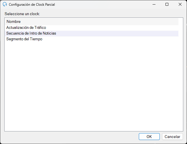 Ventana Editar Configuración de Clock Parcial