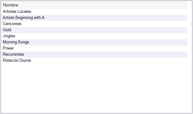 Lista de grupos de pistas