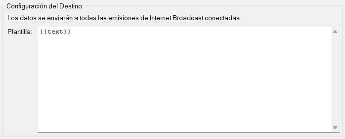 Configuración del destino Internet Broadcast