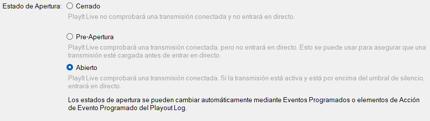Estado de Apertura