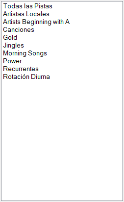 Lista de Grupos de Pistas