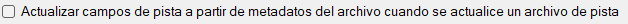 Actualizar campos de pista