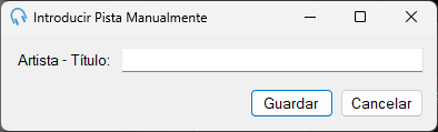 Cuadro de diálogo Introducir Now Playing Manualmente