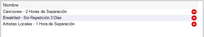 Lista de playout policies