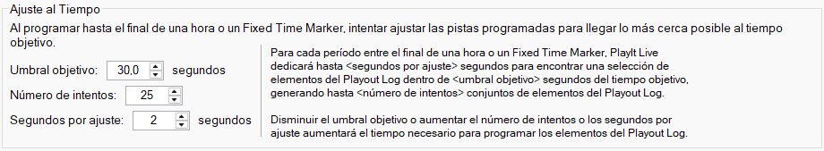 Ajuste al Tiempo