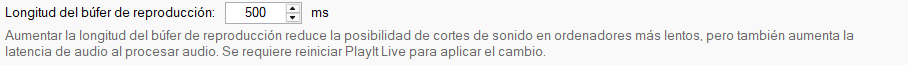 Longitud del búfer de reproducción