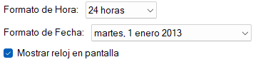 Visualización de Hora y Fecha