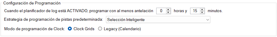 Configuración de Programación