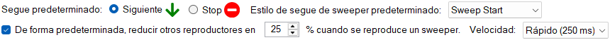 Segue del Sweeper y Configuración de Ducking
