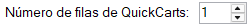 Número de filas de QuickCarts: