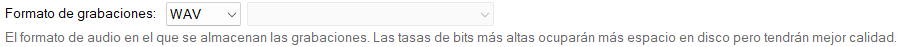 Formato de grabaciones