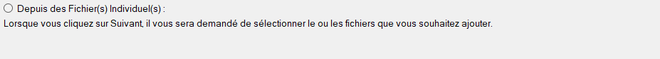Depuis des fichiers individuels