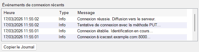 Événements de Connexion Récents