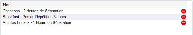 Liste des playout policies