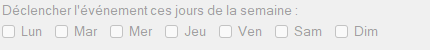 Jours supplémentaires (hebdomadaire)
