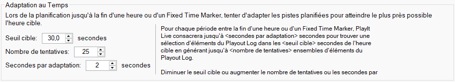 Adaptation au Temps