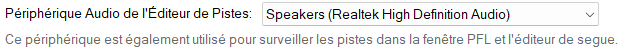 Périphérique Audio de l'Éditeur de Pistes