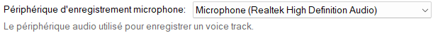 Périphérique d'enregistrement microphone