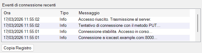 Eventi di Connessione Recenti