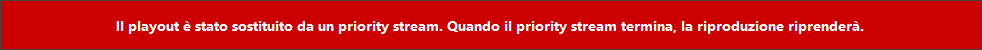 Messaggio di sostituzione del Priority Stream