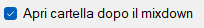 Apri cartella dopo il mixdown