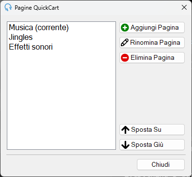 Finestra Pagine QuickCarts