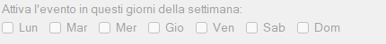 Giorni aggiuntivi (settimanale)
