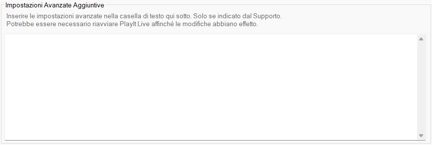 Impostazioni Avanzate Aggiuntive