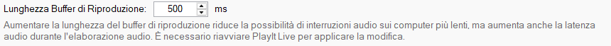 Lunghezza Buffer di Riproduzione