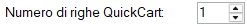 Numero di righe QuickCart
