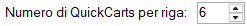 Numero di QuickCarts per riga