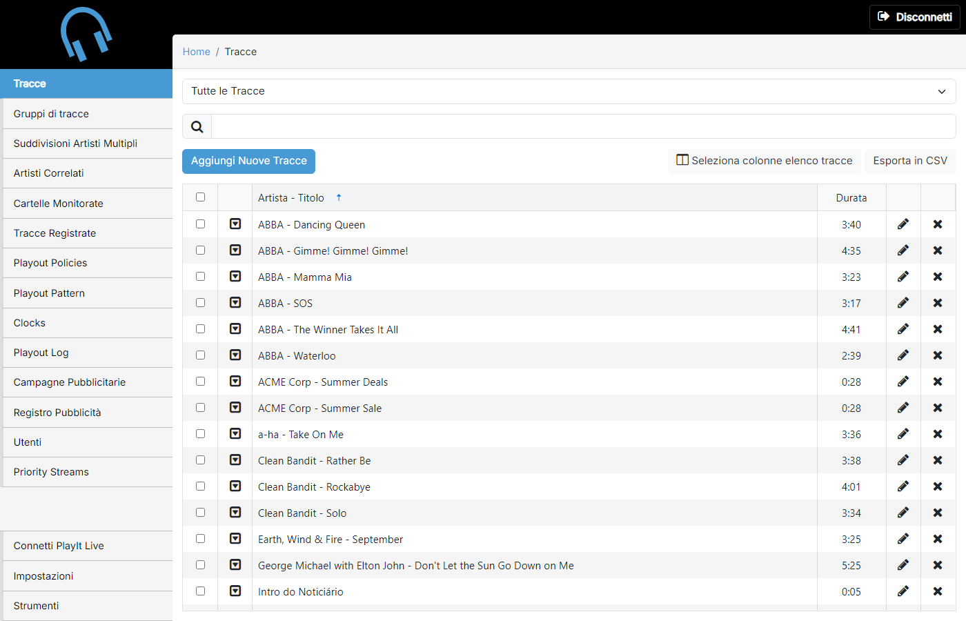 Interfaccia web Remote Management