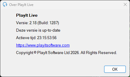 Venster Over PlayIt Live