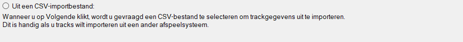 Uit een CSV-importbestand: