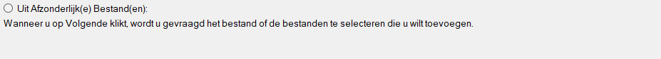 Uit Afzonderlijk(e) Bestand(en):