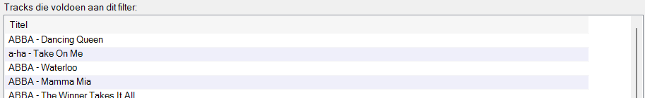 Tracks die voldoen aan dit filter: