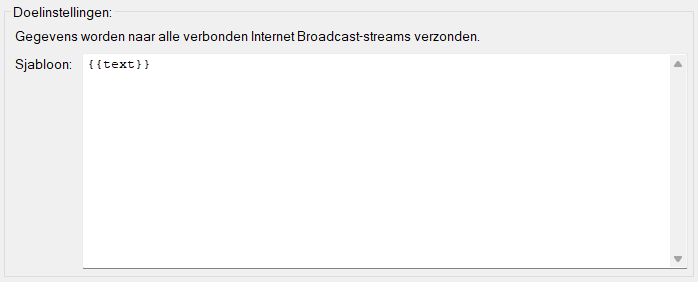 Instellingen voor het doel Internet Broadcast