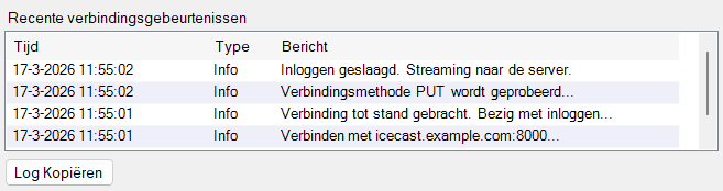 Recente Verbindingsgebeurtenissen